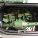 trunk full of bench vises