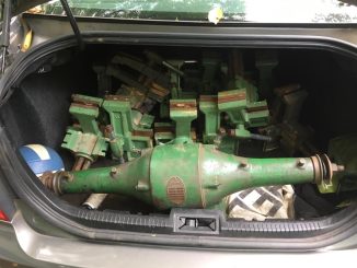 trunk full of bench vises