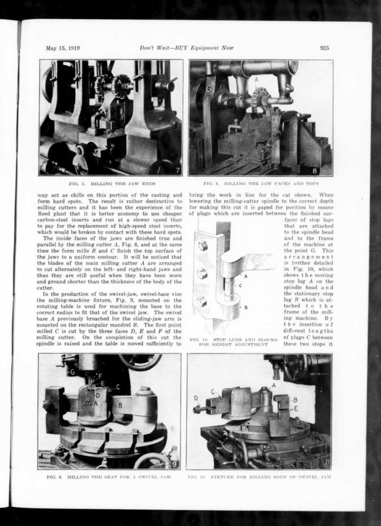How Reed cut jaw serrations into their bench vises.